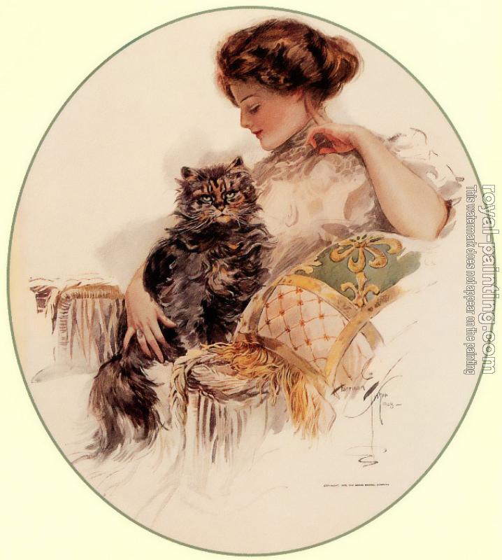Harrison Fisher : Woman with Cat